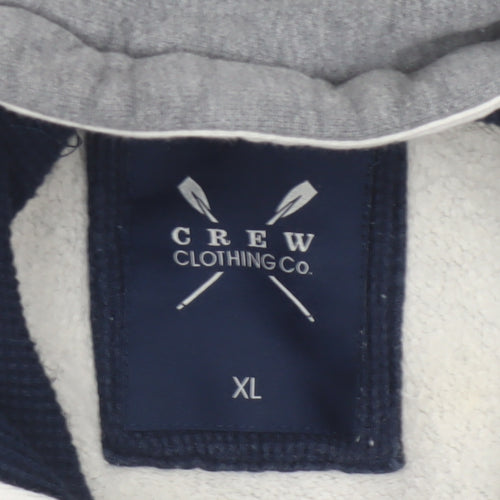Crew Clothing Co. Men’s Grey XL Full Zip Hooded Fleece Logo Hoodie
