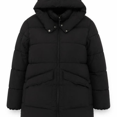 Papaya Women’s Black Size 16 Hooded Quilted Puffer Jacket