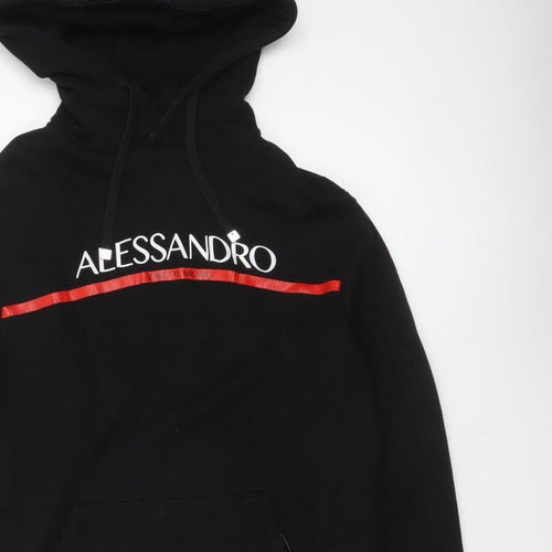 Alessandro Zavetti Men’s Black M Pullover Logo Graphic Hoodie
