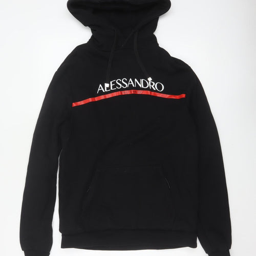 Alessandro Zavetti Men’s Black M Pullover Logo Graphic Hoodie