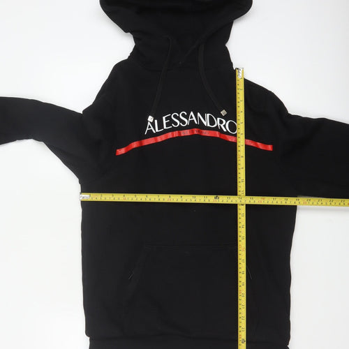 Alessandro Zavetti Men’s Black M Pullover Logo Graphic Hoodie