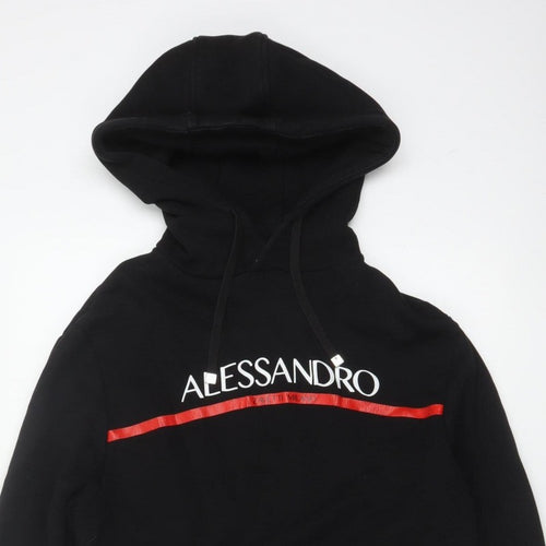 Alessandro Zavetti Men’s Black M Pullover Logo Graphic Hoodie