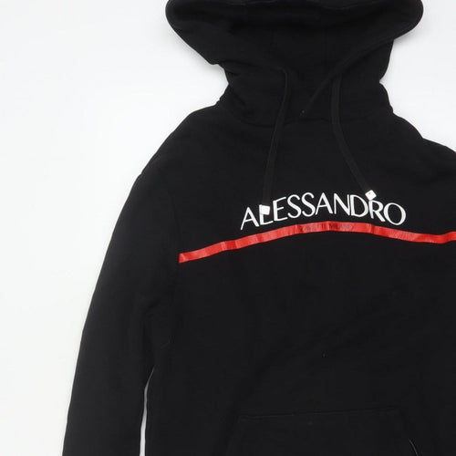 Alessandro Zavetti Men’s Black M Pullover Logo Graphic Hoodie