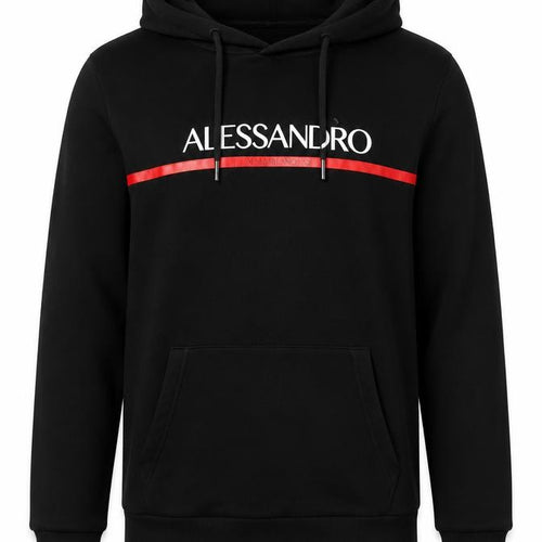 Alessandro Zavetti Men’s Black M Pullover Logo Graphic Hoodie