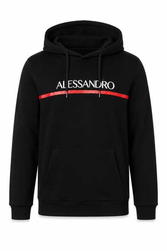 Alessandro Zavetti Men’s Black M Pullover Logo Graphic Hoodie