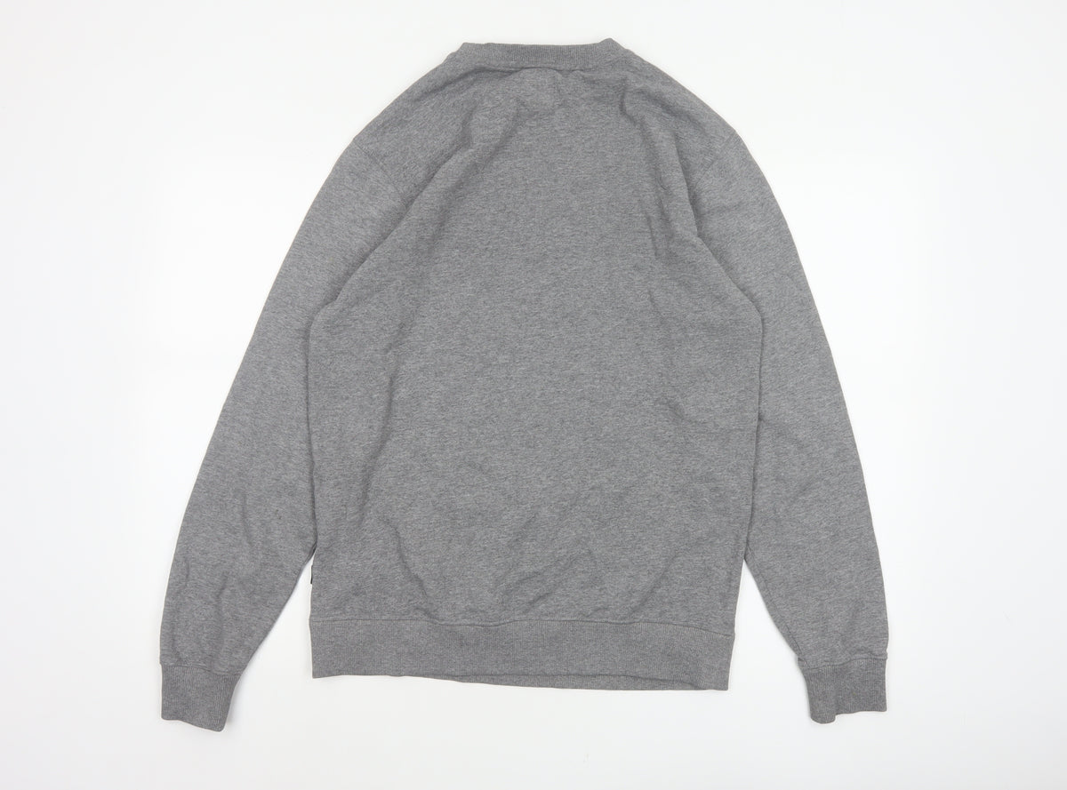 Vans Men’s Grey Small Pullover Crew Neck Logo Sweatshirt Fleece