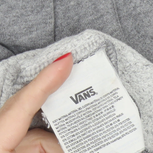 Vans Men’s Grey Small Pullover Crew Neck Logo Sweatshirt Fleece