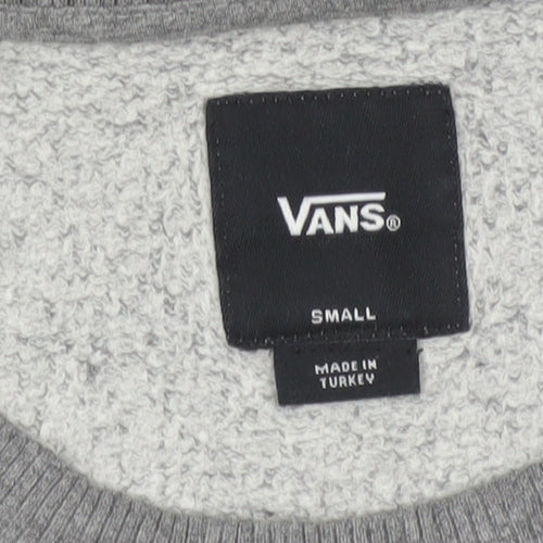 Vans Men’s Grey Small Pullover Crew Neck Logo Sweatshirt Fleece