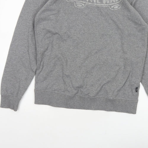 Vans Men’s Grey Small Pullover Crew Neck Logo Sweatshirt Fleece