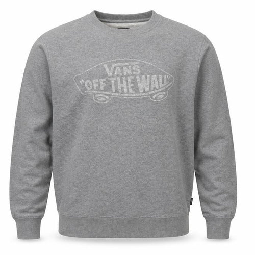 Vans Men’s Grey Small Pullover Crew Neck Logo Sweatshirt Fleece