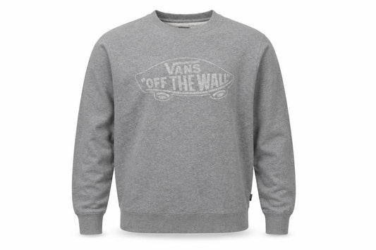 Vans Men’s Grey Small Pullover Crew Neck Logo Sweatshirt Fleece