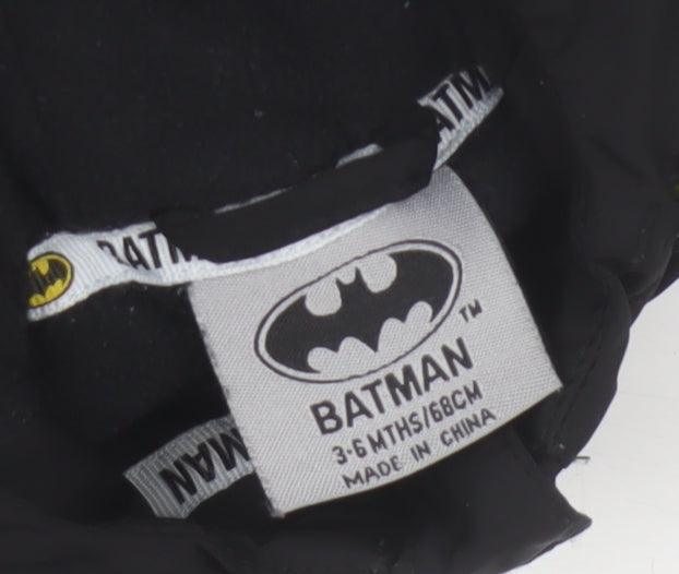 Additional view of Batman boys’ black 3-6 months hooded ski jacket reflective logo