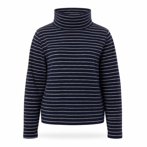 Hobbs Women Blue Stripe Cashmere Wool Roll Neck Jumper Size S
