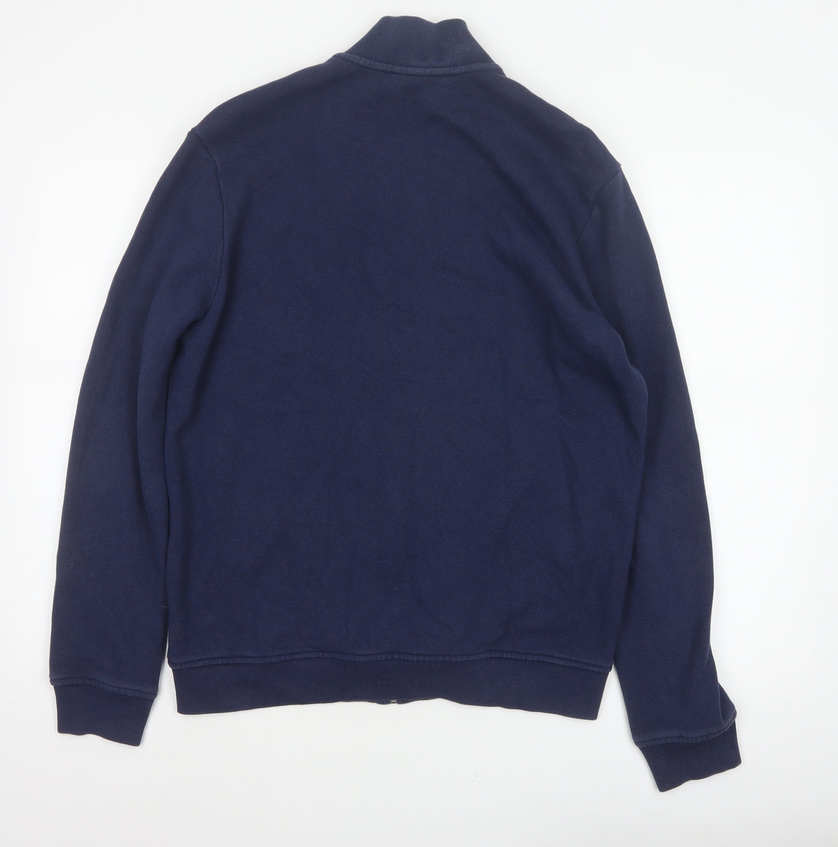 Lacoste Men’s Blue M Bomber Jacket Full Zip Logo Cotton Blend