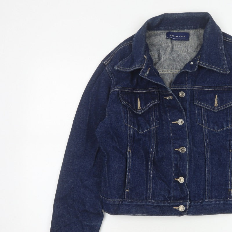 Joie de Vivre Women’s Blue Denim Jacket Size 16 Button Front