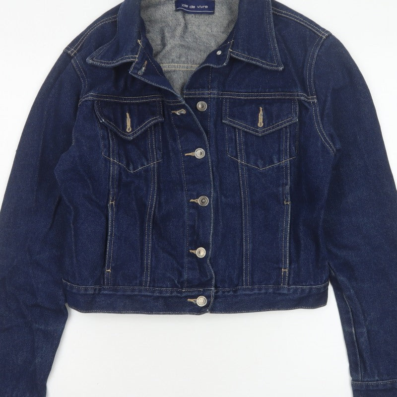 Joie de Vivre Women’s Blue Denim Jacket Size 16 Button Front