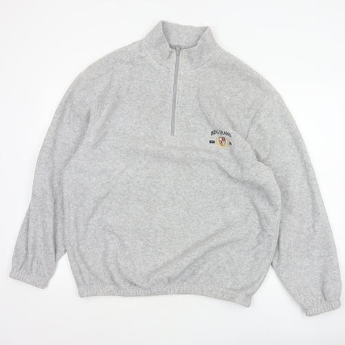 BDG Urban Outfitters Men's Grey M 1/4 Zip Pullover Fleece Sweatshirt