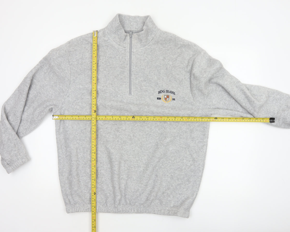 BDG Urban Outfitters Men's Grey M 1/4 Zip Pullover Fleece Sweatshirt