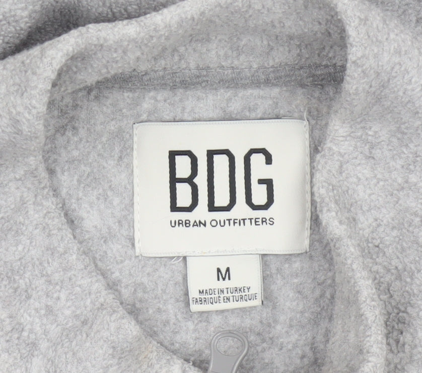 BDG Urban Outfitters Men's Grey M 1/4 Zip Pullover Fleece Sweatshirt