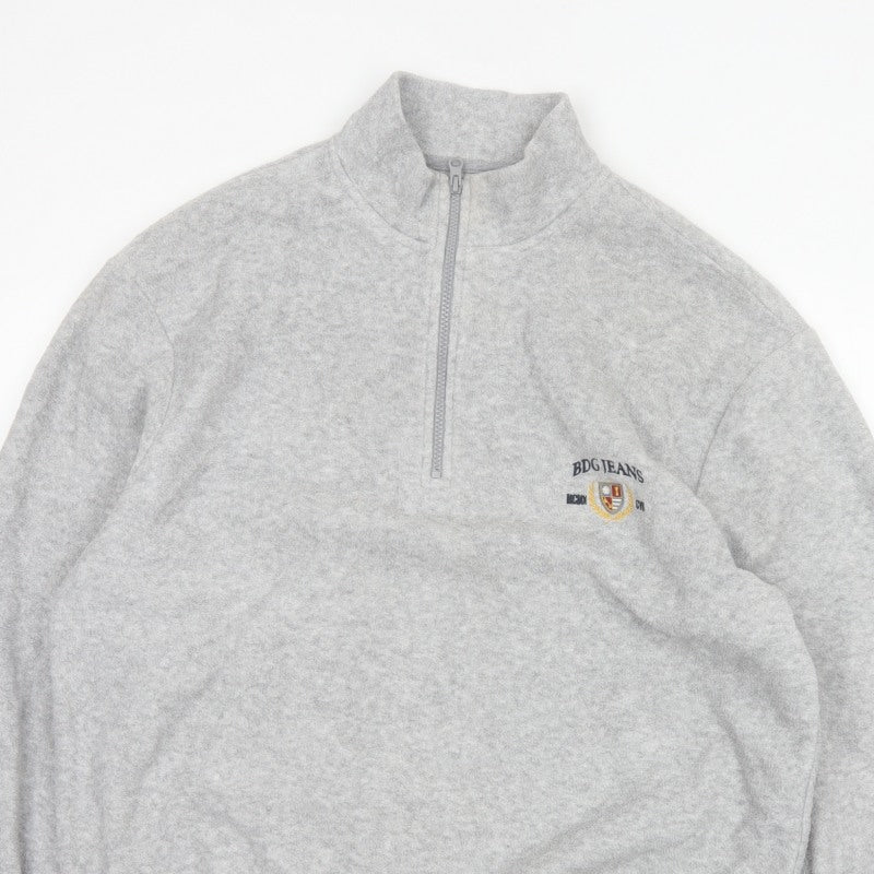 BDG Urban Outfitters Men's Grey M 1/4 Zip Pullover Fleece Sweatshirt