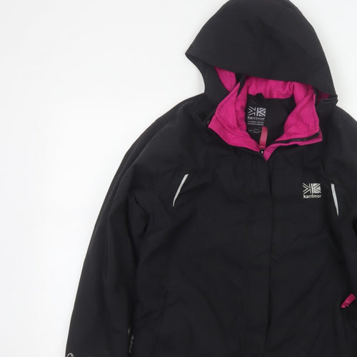 Karrimor Girls Black Pink 13 Years Hooded WeatherTite Ski Jacket