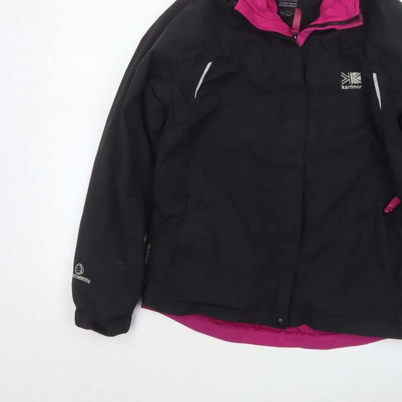 Karrimor Girls Black Pink 13 Years Hooded WeatherTite Ski Jacket