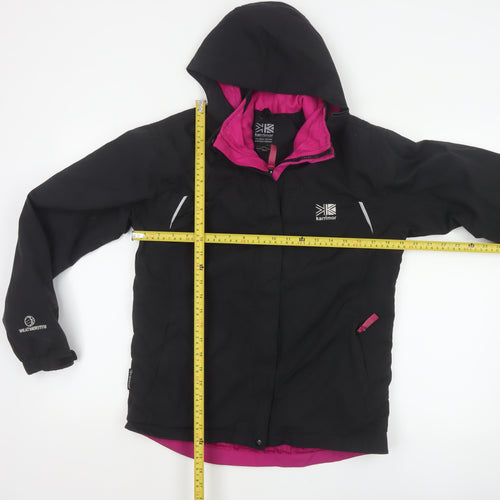 Karrimor Girls Black Pink 13 Years Hooded WeatherTite Ski Jacket