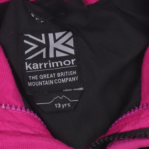 Karrimor Girls Black Pink 13 Years Hooded WeatherTite Ski Jacket