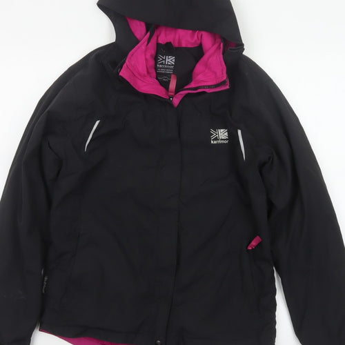 Karrimor Girls Black Pink 13 Years Hooded WeatherTite Ski Jacket