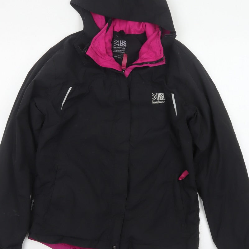 Karrimor Girls Black Pink 13 Years Hooded WeatherTite Ski Jacket