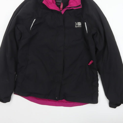 Karrimor Girls Black Pink 13 Years Hooded WeatherTite Ski Jacket