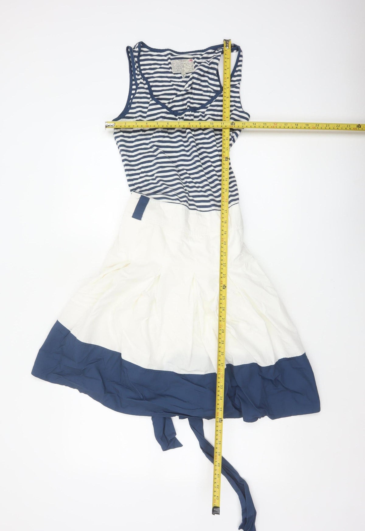 Tom Joule Women Blue White Stripe Fit & Flare Dress UK 10