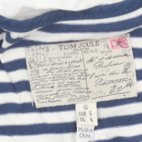 Tom Joule Women Blue White Stripe Fit & Flare Dress UK 10