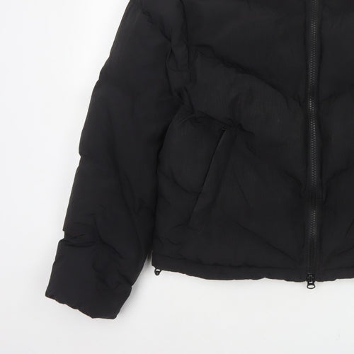 Trapstar Womens Black M Puffer Jacket Logo Quilted Full Zip