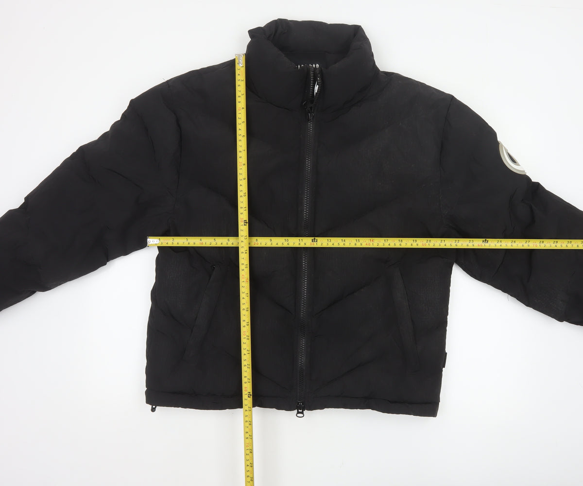 Trapstar Womens Black M Puffer Jacket Logo Quilted Full Zip
