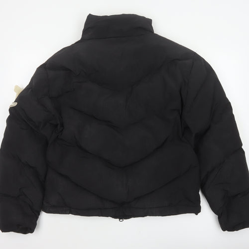 Trapstar Womens Black M Puffer Jacket Logo Quilted Full Zip