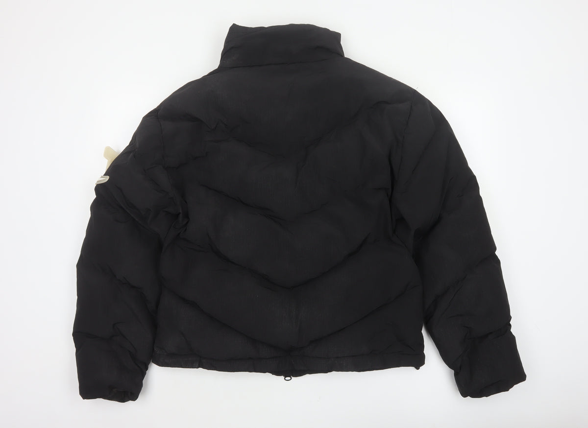 Trapstar Womens Black M Puffer Jacket Logo Quilted Full Zip