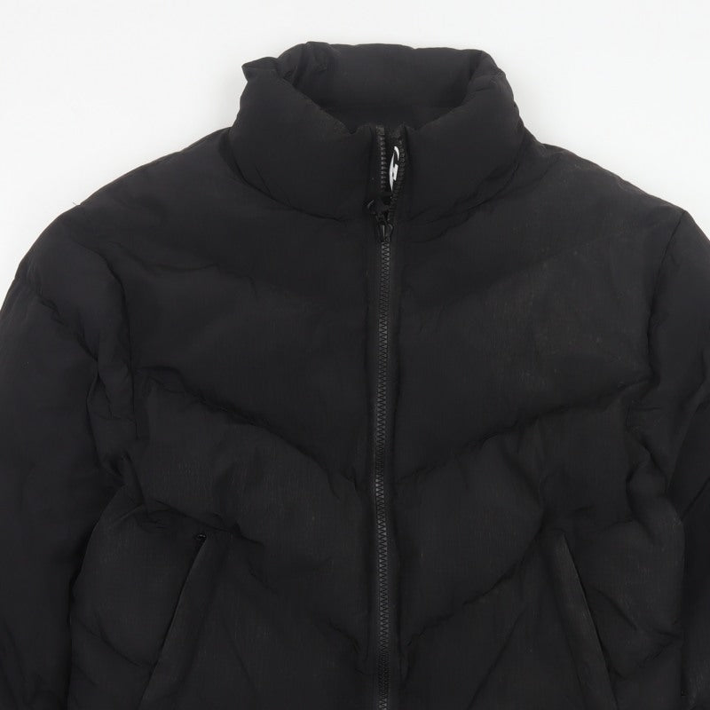 Trapstar Womens Black M Puffer Jacket Logo Quilted Full Zip