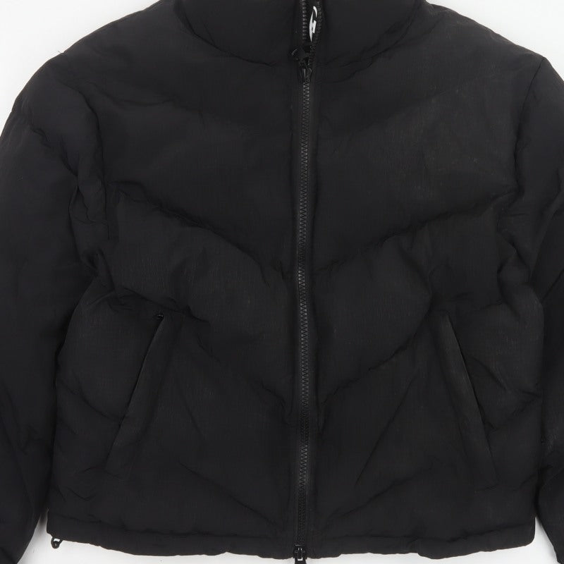 Trapstar Womens Black M Puffer Jacket Logo Quilted Full Zip