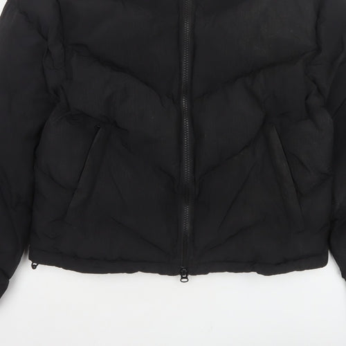 Trapstar Womens Black M Puffer Jacket Logo Quilted Full Zip