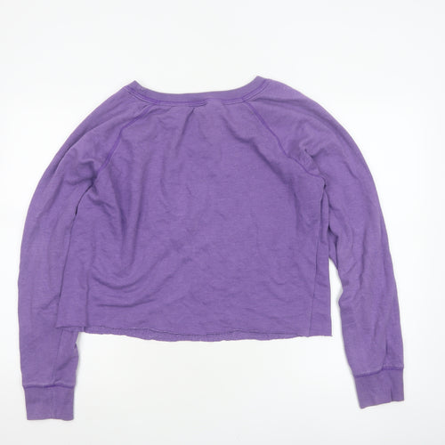 Victoria's Secret PINK Women Purple S Cropped Jersey Long Sleeve Top