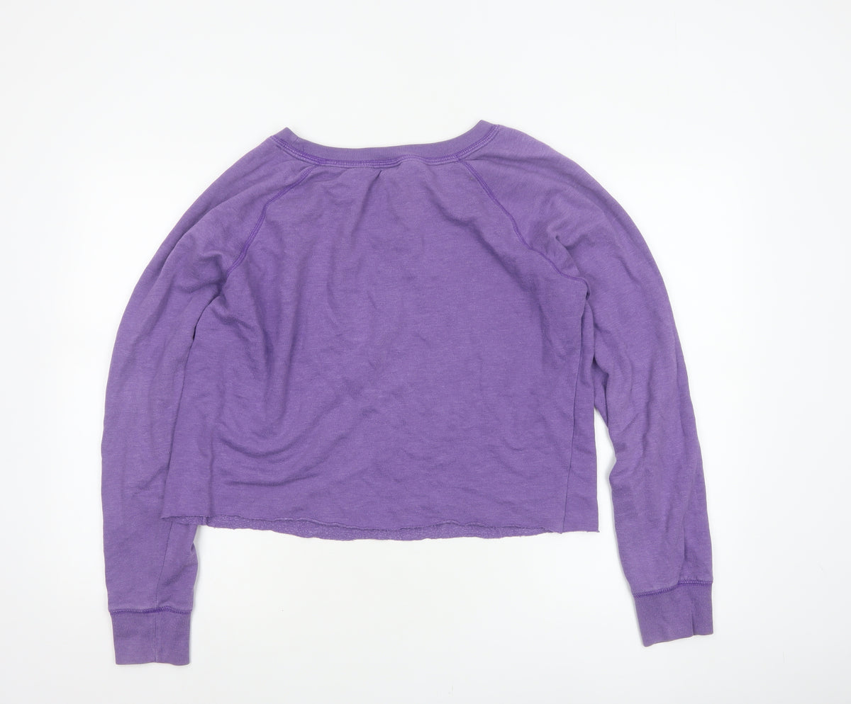 Victoria's Secret PINK Women Purple S Cropped Jersey Long Sleeve Top