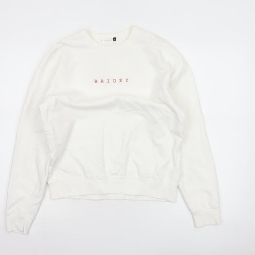 Six Stories Women’s Ivory S Bridey Wedding Crew Neck Pullover Sweatshirt