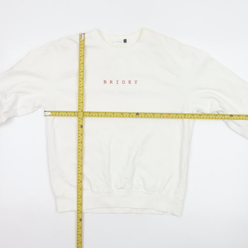 Six Stories Women’s Ivory S Bridey Wedding Crew Neck Pullover Sweatshirt