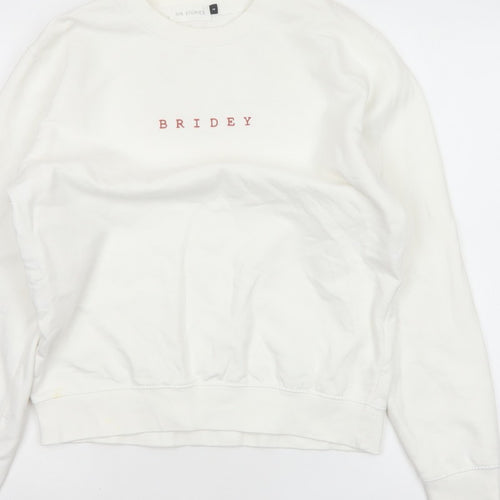 Six Stories Women’s Ivory S Bridey Wedding Crew Neck Pullover Sweatshirt