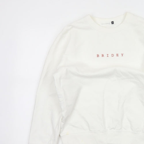 Six Stories Women’s Ivory S Bridey Wedding Crew Neck Pullover Sweatshirt