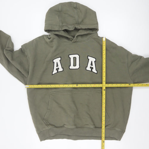 Adanola Men's Green M Oversized Pullover Hoodie Logo Organic Cotton