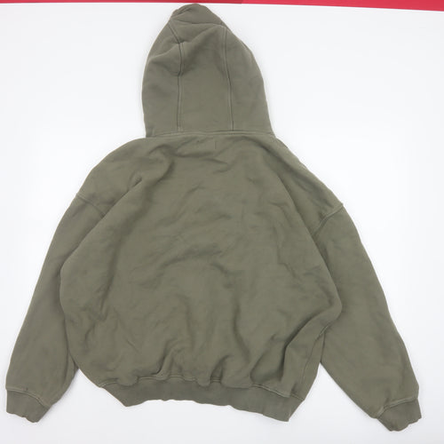 Adanola Men's Green M Oversized Pullover Hoodie Logo Organic Cotton