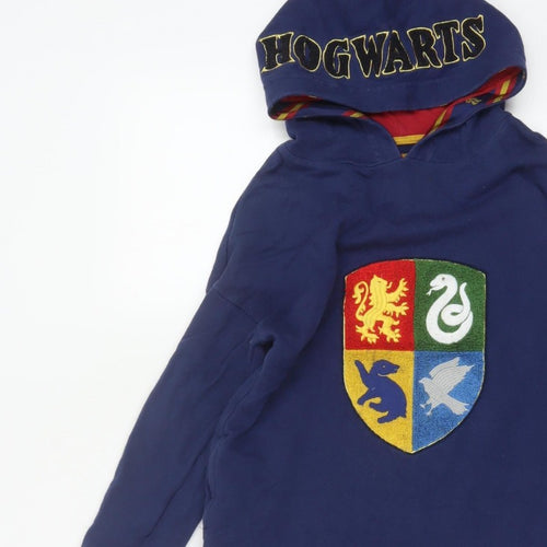 Mini Boden Girls Blue 9-10 Years Harry Potter Hogwarts Pullover Tunic Hoodie
