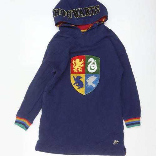Mini Boden Girls Blue 9-10 Years Harry Potter Hogwarts Pullover Tunic Hoodie